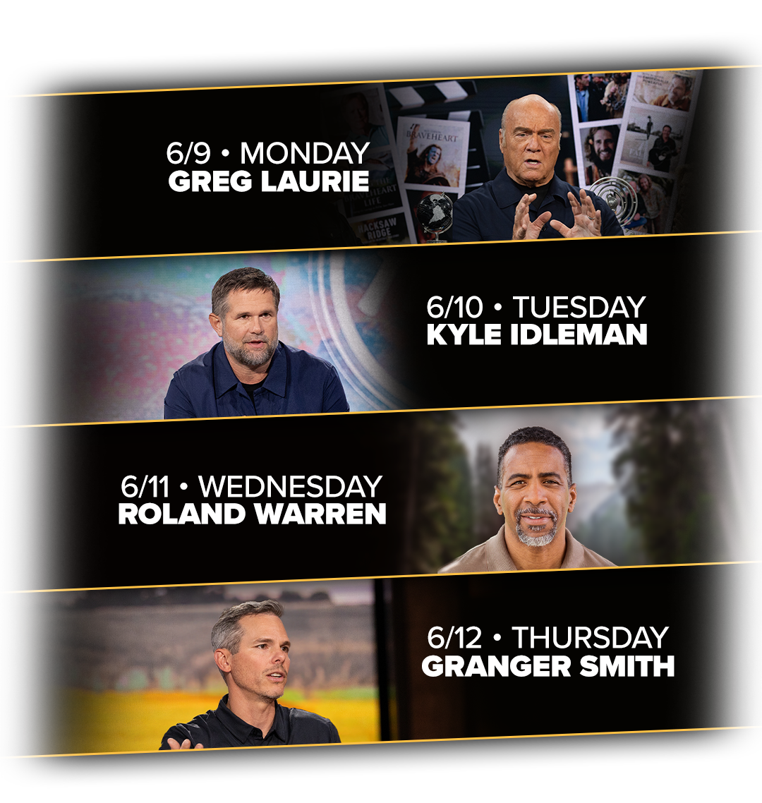 Greg Laurie, Kyle Idleman, Roland Warren, and Granger Smith appear this week on Praise!